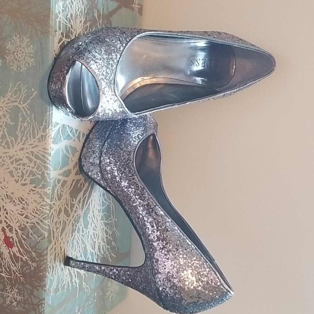 Guess Sequence Silver Sequence Heels